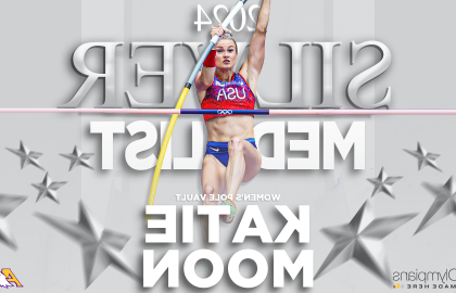 graphic of Katie Moon competing at Paris Olympics